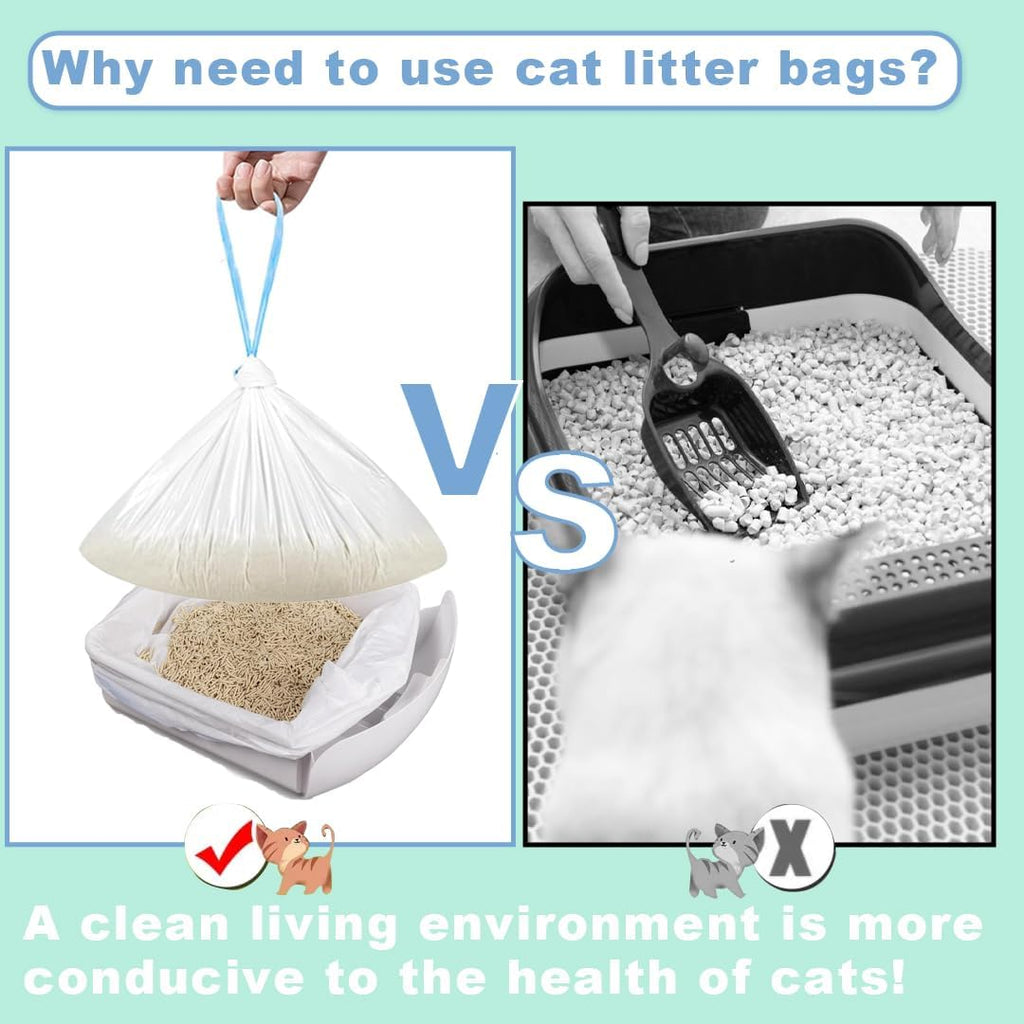 120 Pack Cat Litter Bags with Drawstring