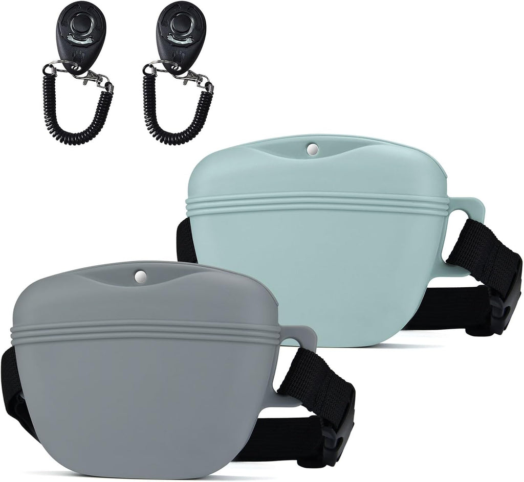 Silicone Dog Treat Pouch with Training Clicker