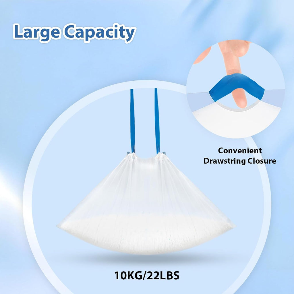 60 Count Drawstring Cat Litter Bags Compatible with Litter Robot 4 & 3,Thick Automatic & Self Cleaning Cat Litter Box Liners,Tear-Resistant Waste bags,Heavy Duty,Leak-Proof