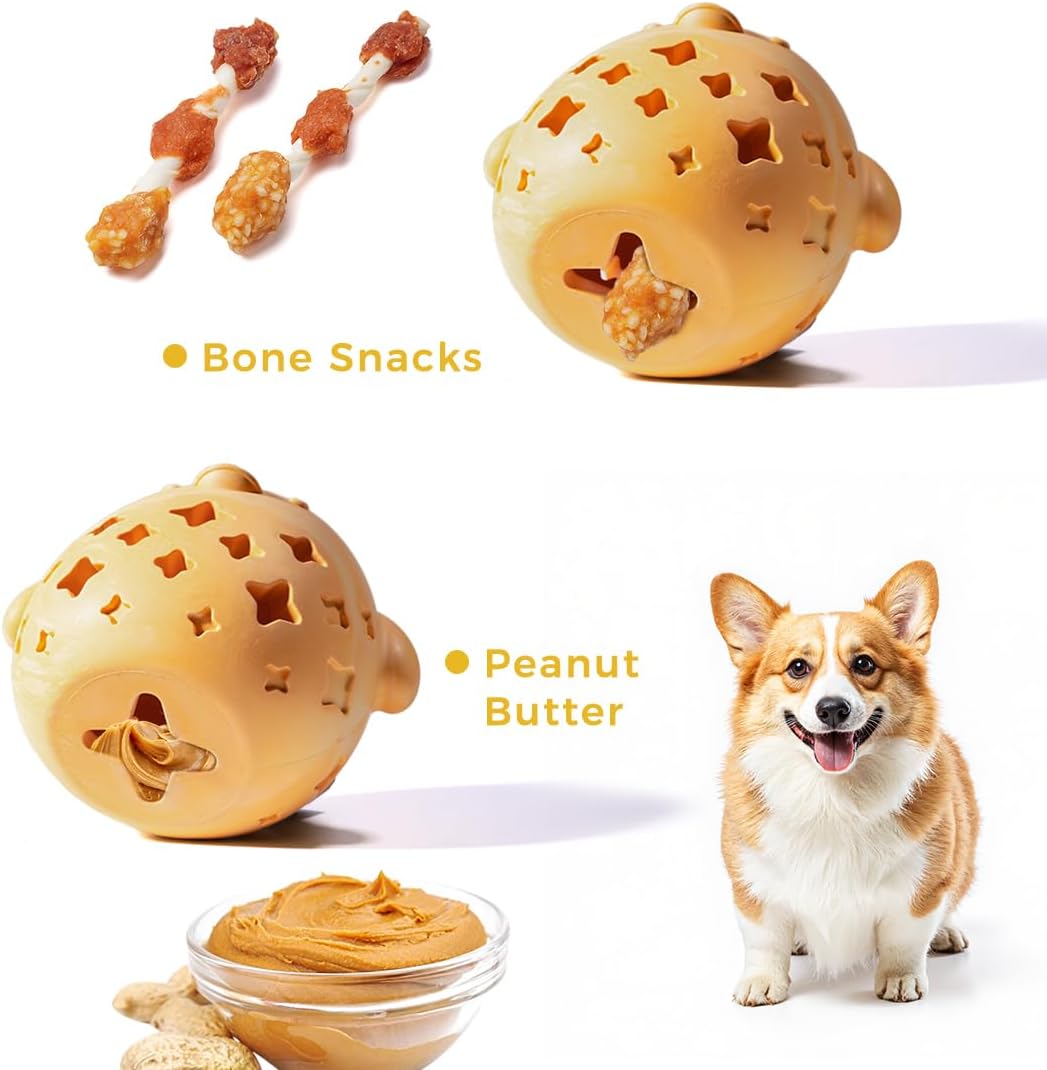 MewaJump Dog Toy Treat Food Dispenser Puzzle Rubber Chew Toys Stuffed Ball