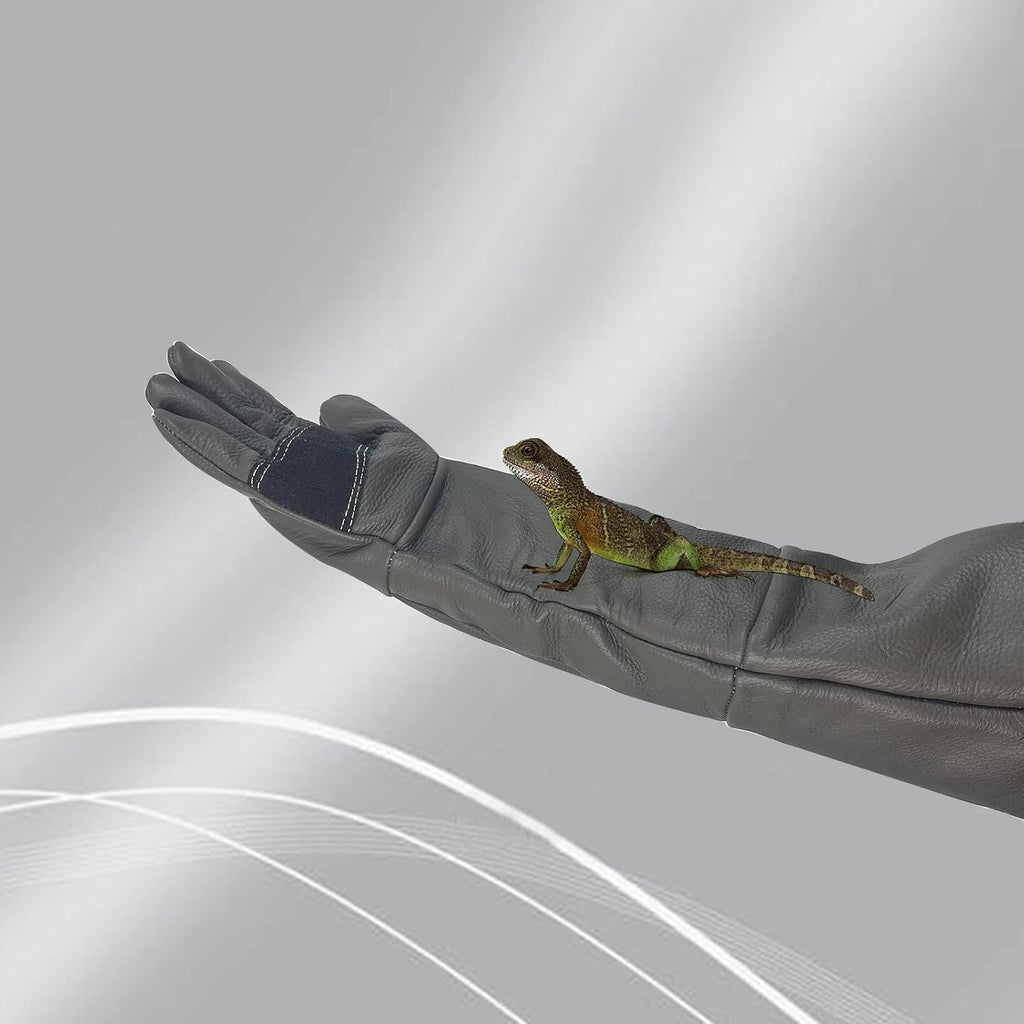 Animal Handling Gloves Bite Resistant, 60cm/ 23.6In Bite Proof Glove for Welding, Gardening, Handling Cat/Dog/Bird/Snake/Lizard/Falcon/Reptile, Anti-Bite Work Gloves (Deep Color)