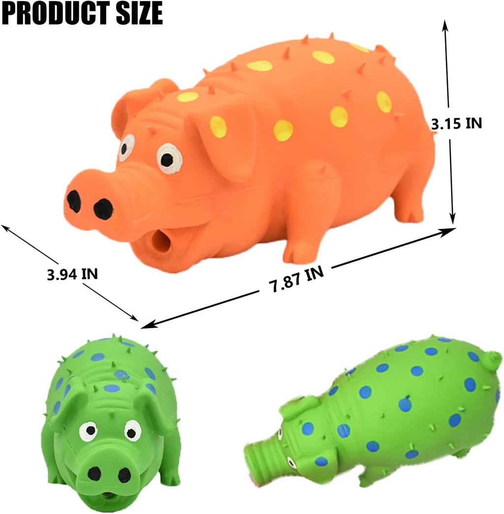 Squeaky Pig Dog Toy, 2 PCS Durable Latex Rubber Dog Toys for Chewing