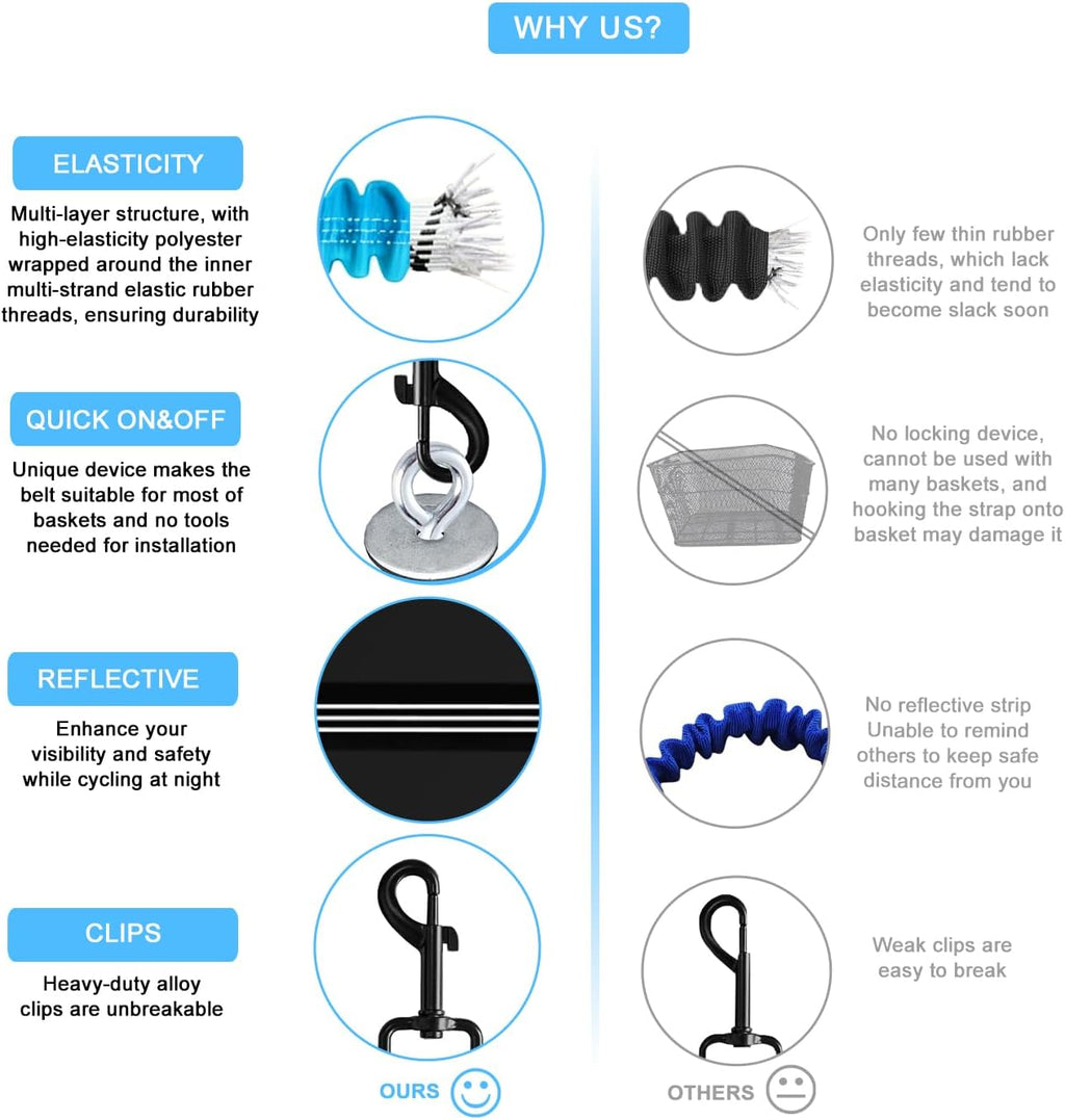 Dog Seat Belt for Bike Basket, Shock Absorbing Lead Bicycle Safety Leash