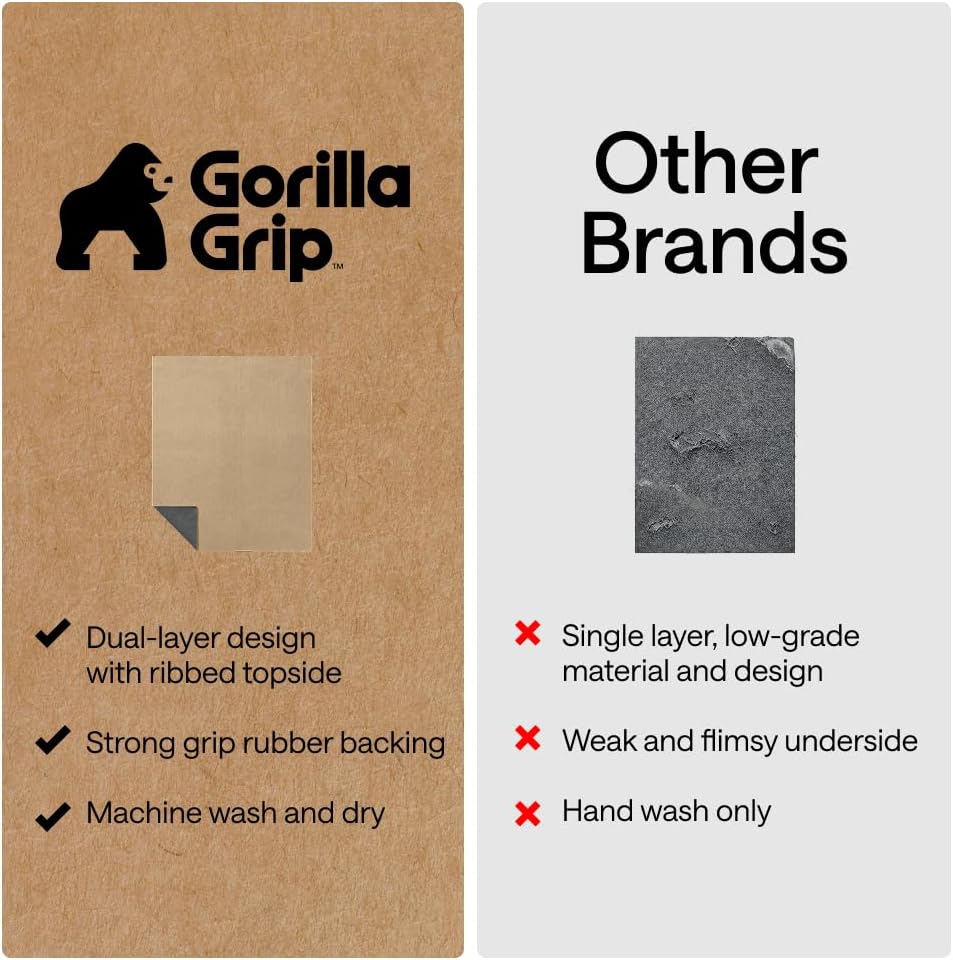 GORILLA GRIP Cat Litter Mat, Soft Felt Scatter Catcher, 35x23, Beige