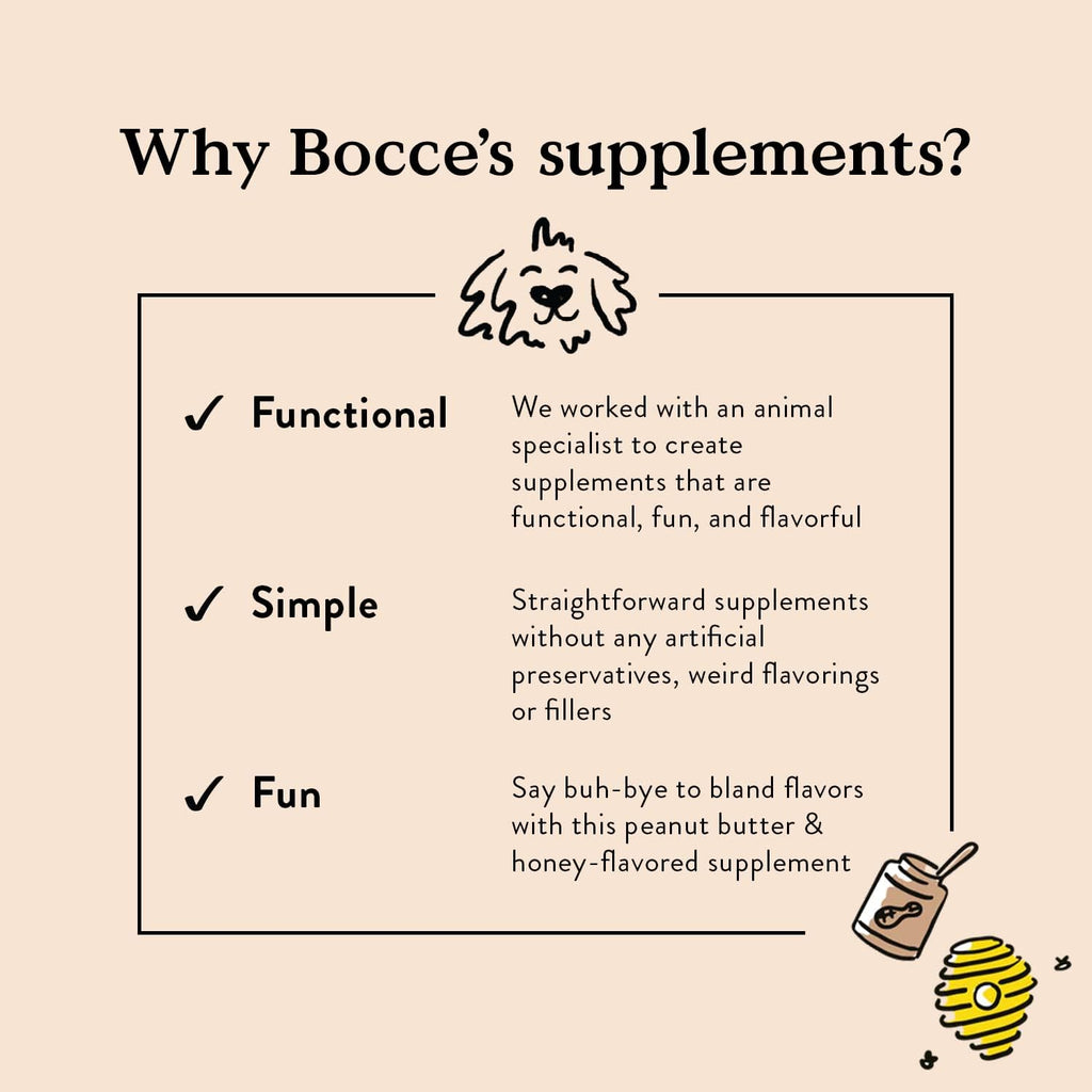 Bocce's Bakery Hip & Joint Supplement Chews, PB & Honey Flavor (60 ct)