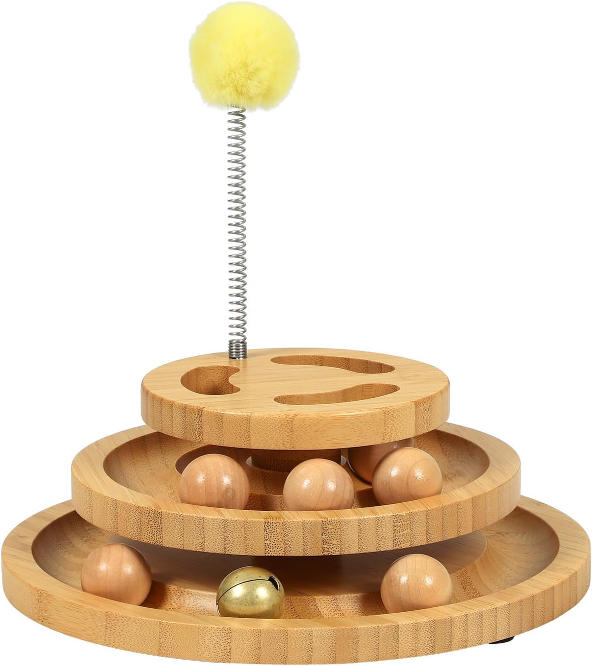 DoogCat Cat Ball Track with Puzzle Top, 3-Level Cat Ball Tower