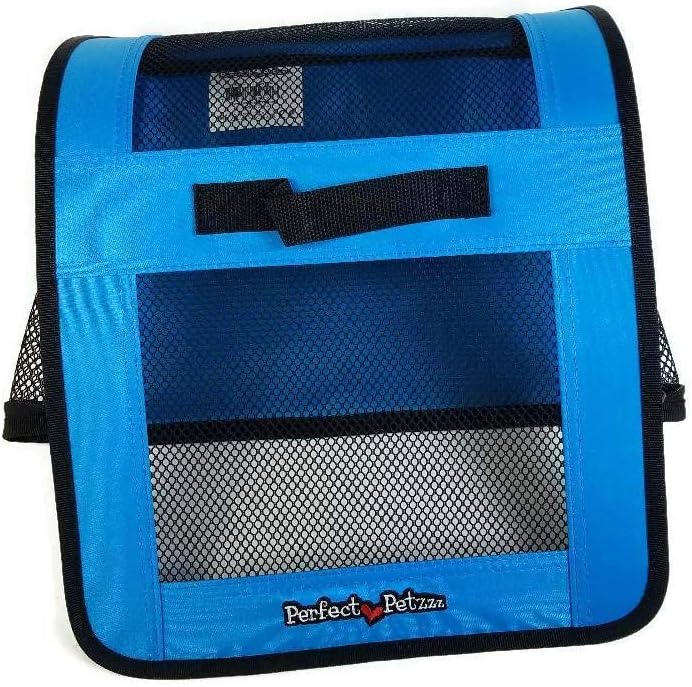 Pet Travel Bag for Originals & Minis, Small Pet Carrier w/Mesh & Nylon Lining, Dog Carrier for Medium Dogs, Versatile Kitten Carrier & Puppy Carrier, Easy to Clean, Blue - Perfect Petzzz