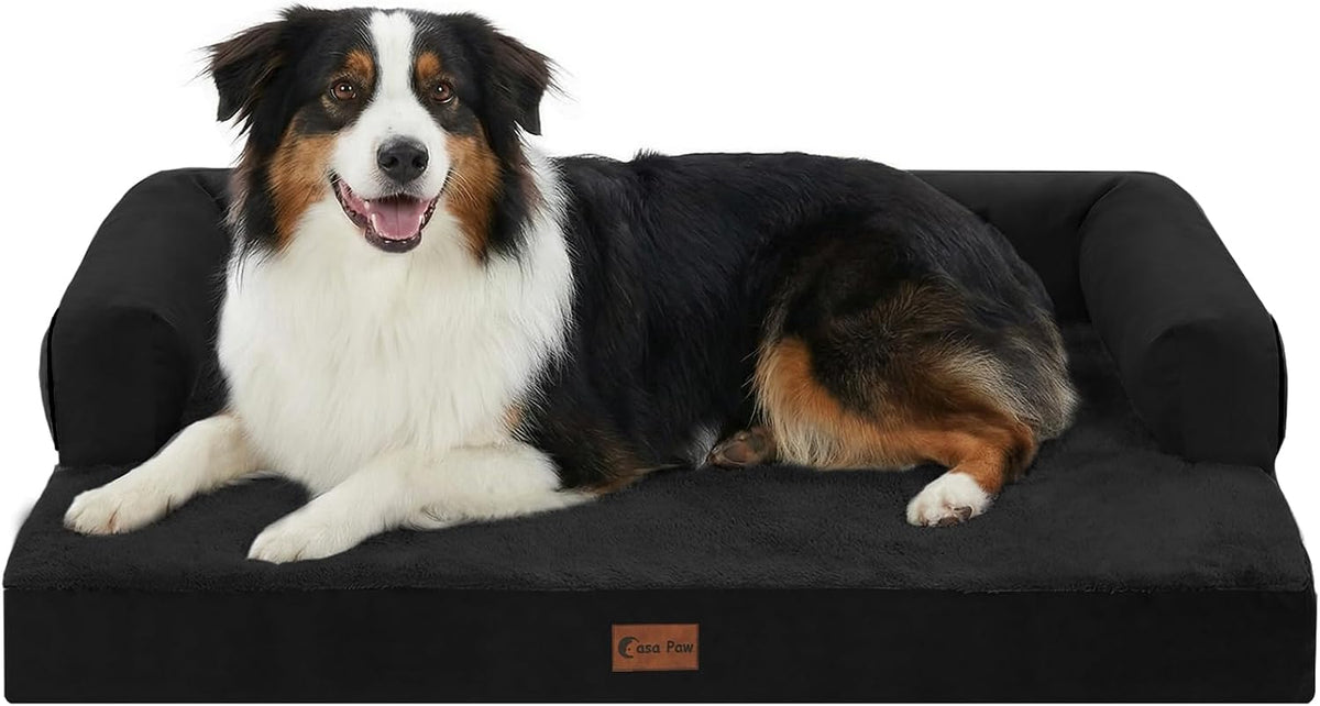 Waterproof Orthopedic Dog Bed for Medium Dogs, 35x22in, Black