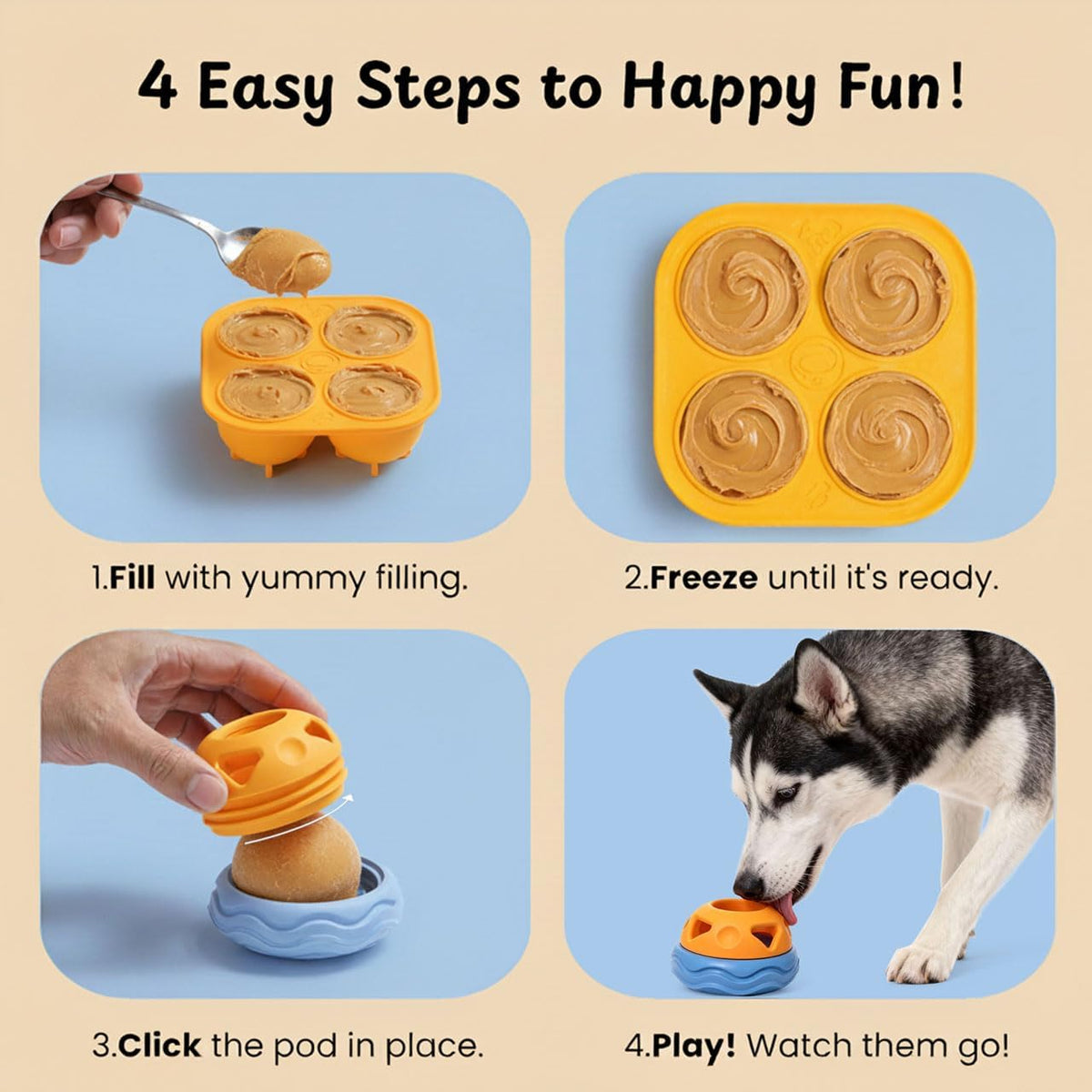 Nocciola Enrichment Dog Licking Toy Set, Frozen Treat Molds & Interactive Feeder for Aggressive Chewers, Freezable Rubber Dog Lick Bowl Long-Lasting to Keep Them Busy, Engagement & Anxiety Relief