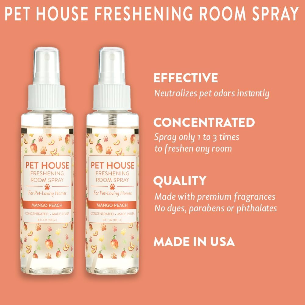 Mango Peach Concentrated Room Spray for Pet Odor, Pack of 2
