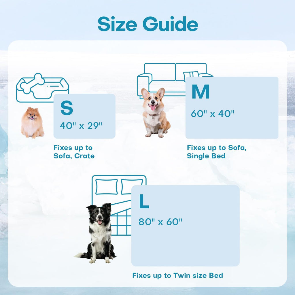 Reversible Dog Cooling Blanket, Washable High Cold Pet Bed Cover