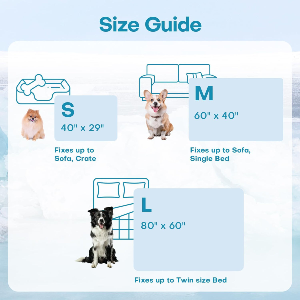 Reversible Dog Cooling Blanket, Washable High Cold Pet Bed Cover