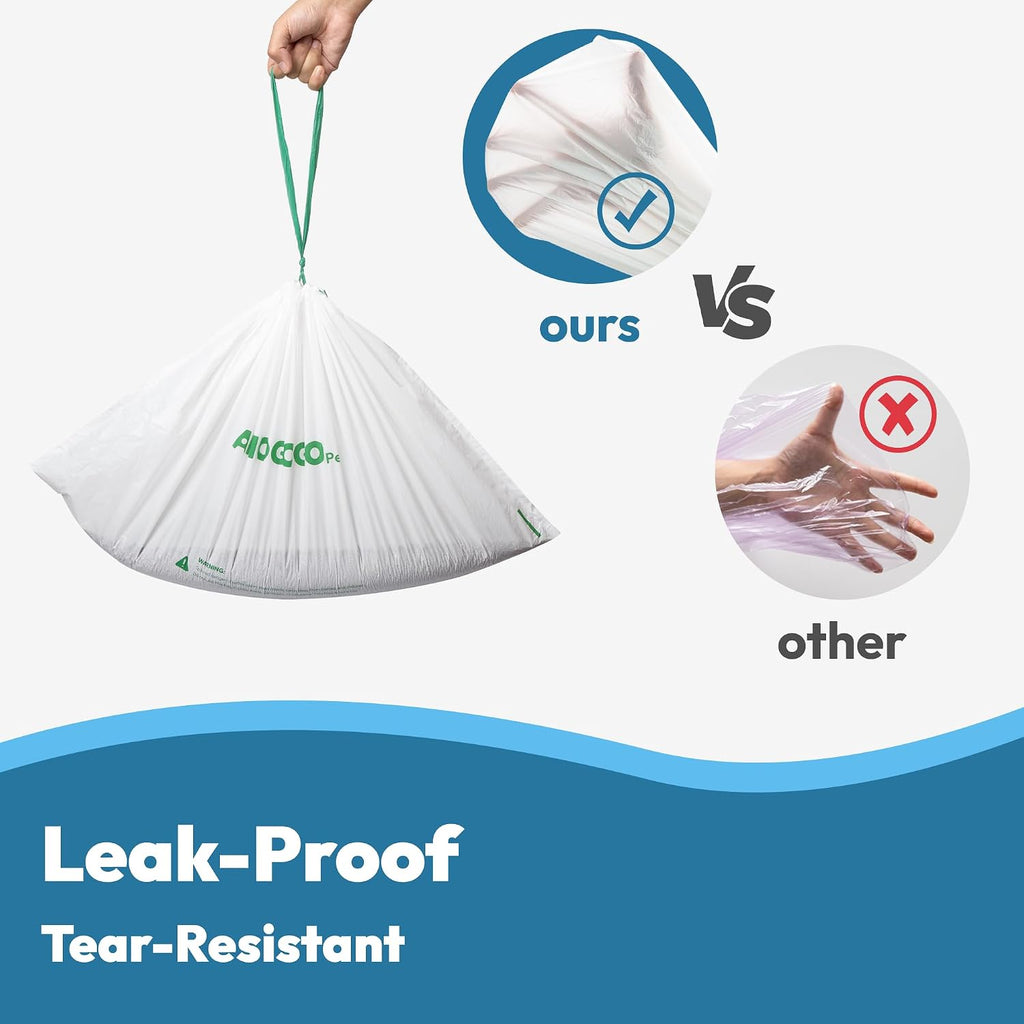 100 Pack Litter Box Liners, Compatible with PetSafe ScoopFree OpenSky Automatic Litter Box, Large Capacity Waste Bin Liners, Heavy Duty, Thick Drawstring Refill Bags, 25.39" x 12.6"