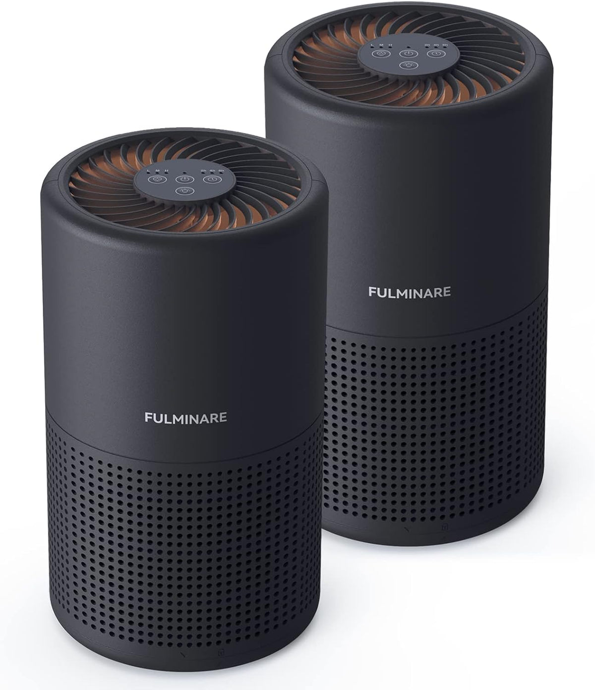 Air Purifiers for Bedroom, FULMINARE H13 True HEPA Filter (Black 2 Pack)