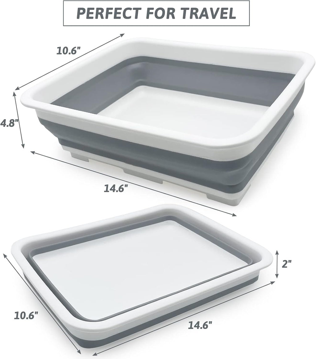 Fhiny 2PCS Open Cat Litter Box, Kitten Potty Pan Semi-Enclosed Foldable Waterproof Travel Toilet Low Entrance for Indoor Cats Small Pet Kitty Rabbit Supplies Easy to Clean and Assemble