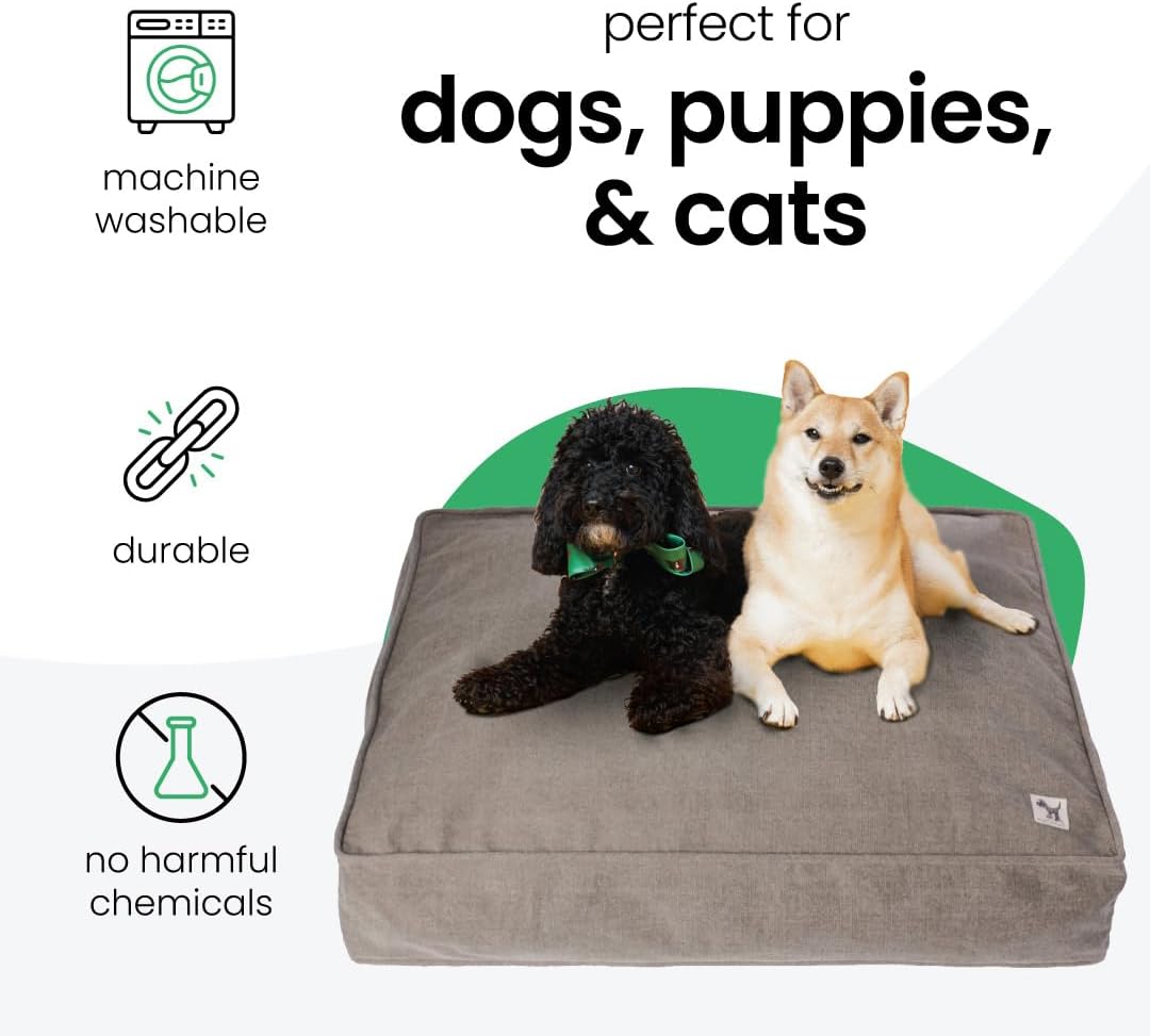 Molly Mutt Gray Dog Bed Cover, Non-Toxic & 100% Cotton, 22"x27"x5"