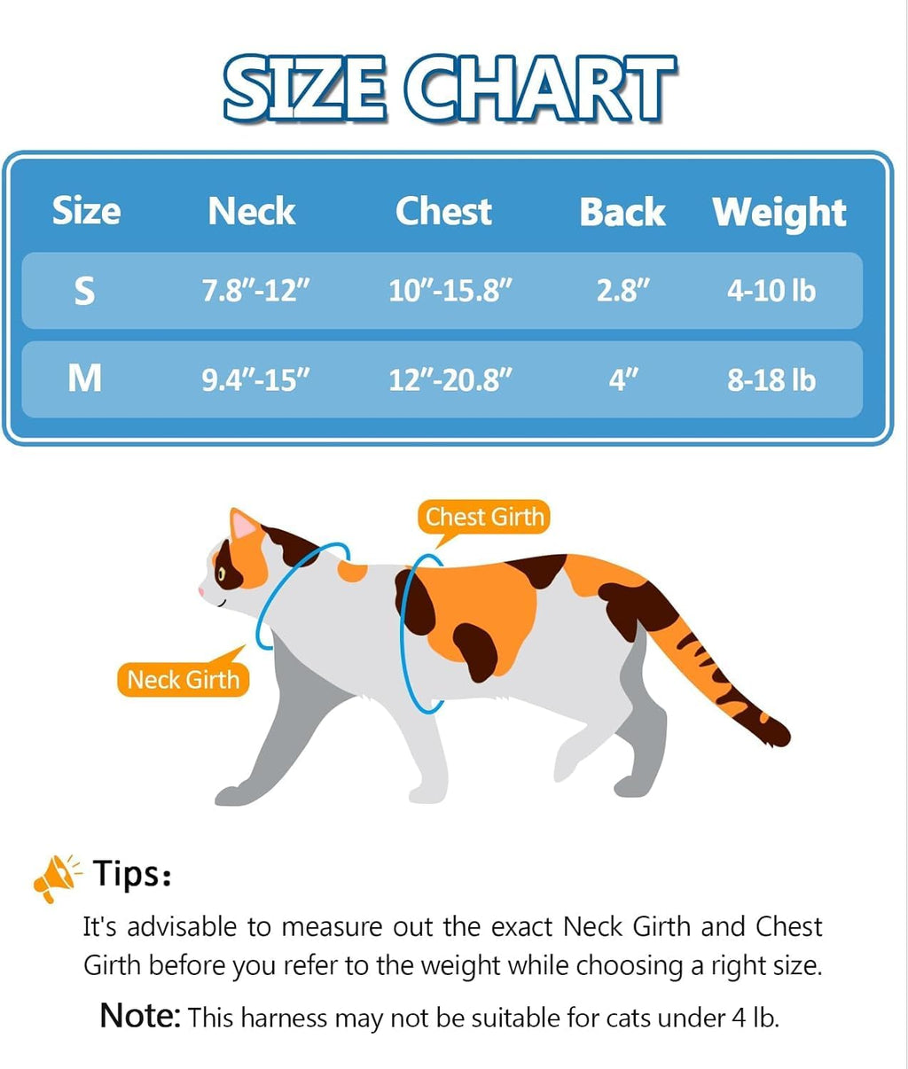 Halypet Cat Harness and Leash Set, Escape Proof Cat Harnesses