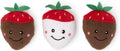 ZippyPaws Multi Pack, Pet Products - Chocolate Covered Strawberries | Dog Squeaky Toys to Keep Them Busy, Funny Food Plush for Small & Medium Dogs, Cute Stuffed Puppy Toy