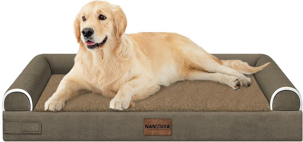 NANUYA Orthopedic Dog Bed for Large Dogs, 36 x 27 Inch, Brown
