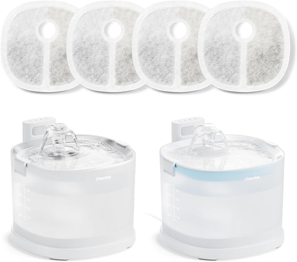 Cheerble Pumpless Pet Water Elfin Fountain E1/E1+/D1/D1PRO Replacement Filter-4-Pack