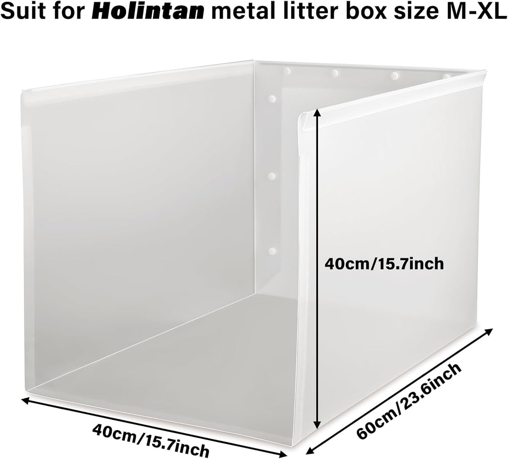 Litter Box Shield, XL Litter Box Splash Guard Without Leakage | 23.6"x15.7"x15.7" High Sided Cat Litterbox Pee Shields Easy Clean for Pet Cat/ Kitty (Without Pan)