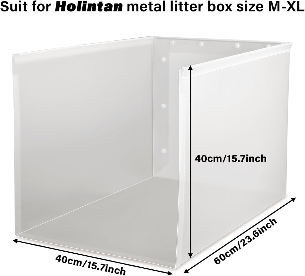 Litter Box Shield, XL Litter Box Splash Guard Without Leakage | 23.6"x15.7"x15.7" High Sided Cat Litterbox Pee Shields Easy Clean for Pet Cat/ Kitty (Without Pan)