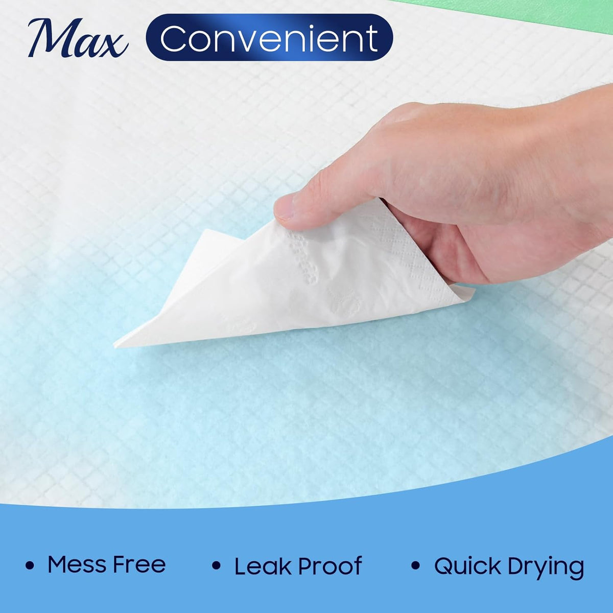 50 Ct Hospital Grade 130 Gram 36” x 36” Max Absorbency Disposable Underpads | Leakproof Quick Drying XXXL Bed Pads Disposable for Adults, Kids, Pets Incontinence Pads, Pee Pads