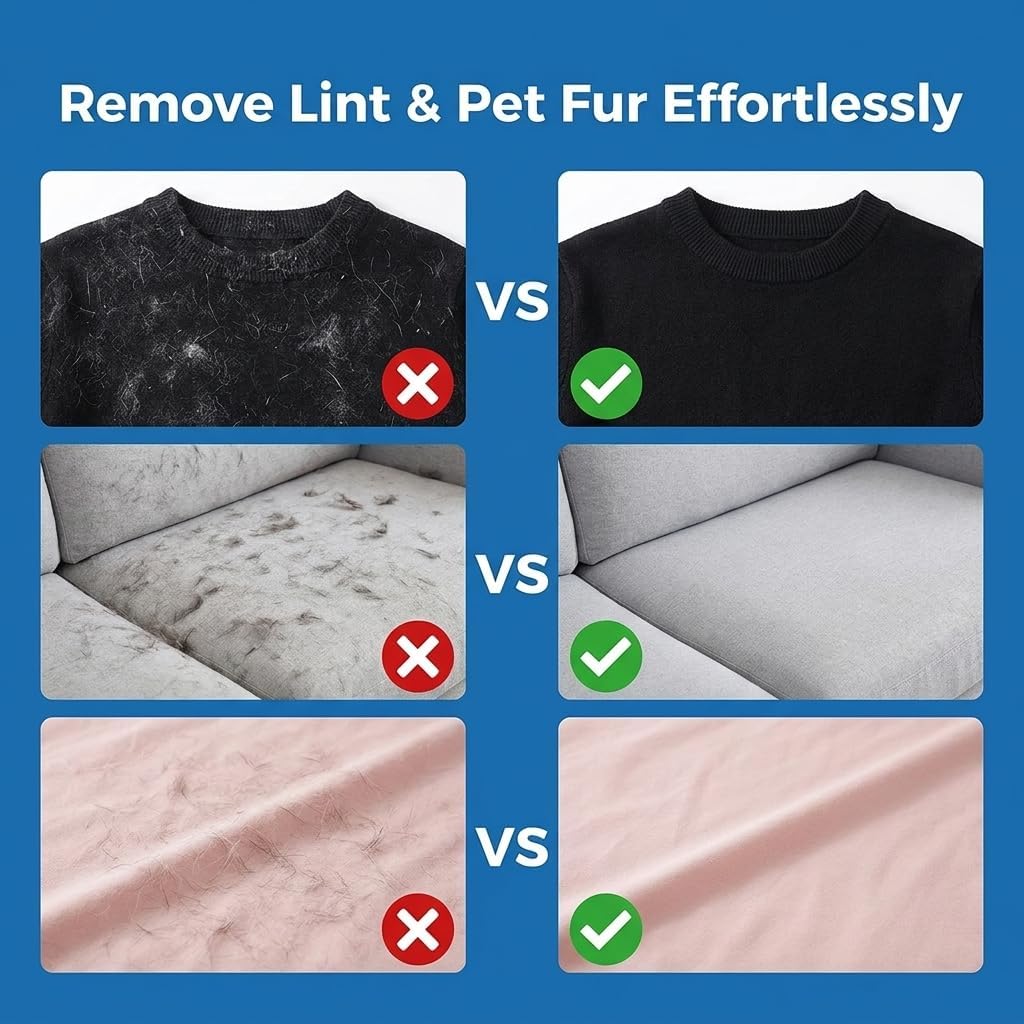 Pet Hair Removal Glove for Cats & Dogs, Reusable Electrostatic Hair Remover