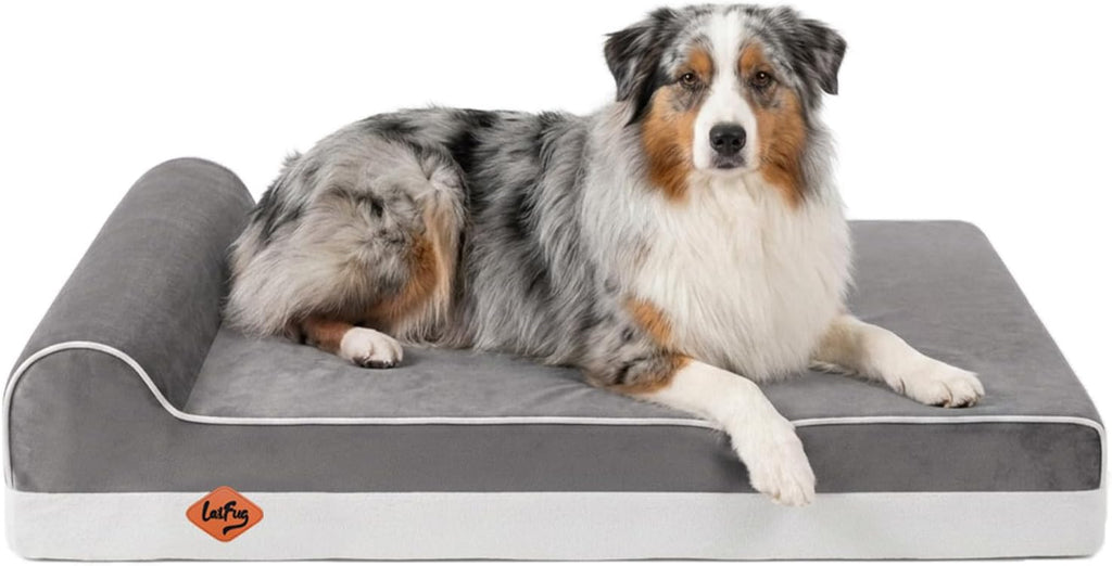 Laifug Orthopedic Dog Bed, Grey 46''x28''x10'', Memory Foam