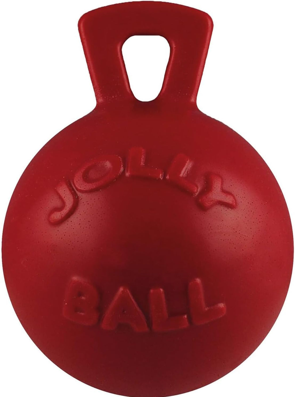 Jolly Pets Tug-n-Toss Heavy Duty Dog Toy Ball with Handle, 4.5 Inches/Small, Orange