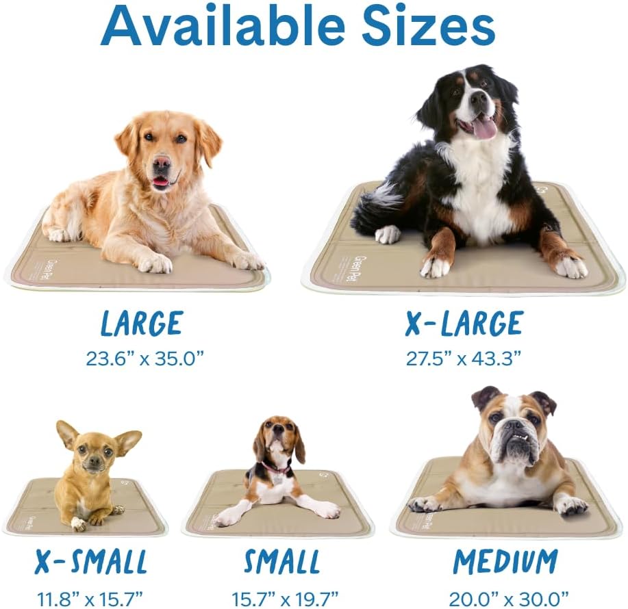 The Green Pet Shop Cool Pet Pad - Extra Large, Iced Latte - Self-Cooling, Pressure Activated Mat for Dogs & Cats from 80+ lbs - Non-Toxic Gel, No Water Needed