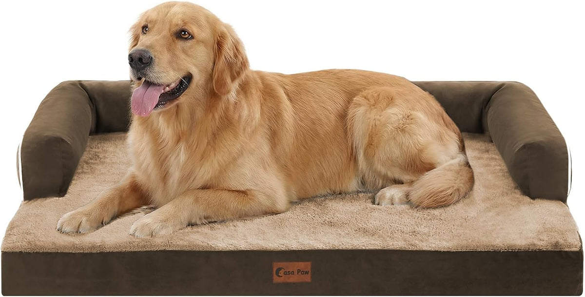 Orthopedic Washable Dog Bed for Extra Large Dogs, 41x27in, Brown