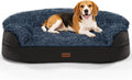 iweepet 3.7 inch Thickened Orthopedic Dog Beds for Medium Dogs, Supportive Dog Sofa Bed with 28D Egg-Crate Foam,Removable Washable Plush Cover,Waterproof Lining, Half-Round Design for Puppy,Senior Dog