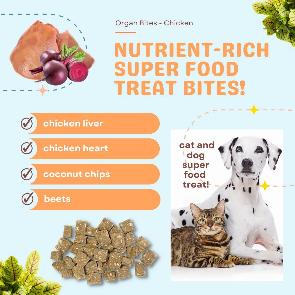 CocoTherapy Organ Bites! Dog and Cat Treat (Chicken + Beet) 3 Oz.