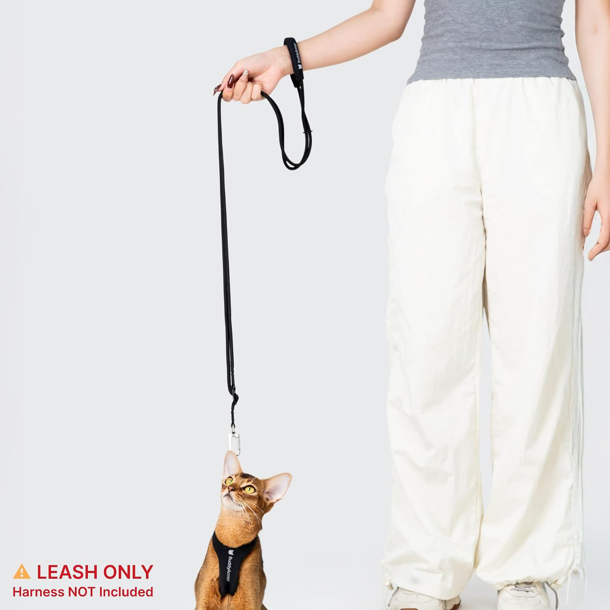 Hands Free Cat Leash Lightweight Adjustable Padded Handle, Earth