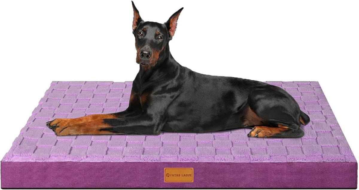 Patas Lague Orthopedic Large Dog Bed Pet Crate Mat 56''X40'' Purple