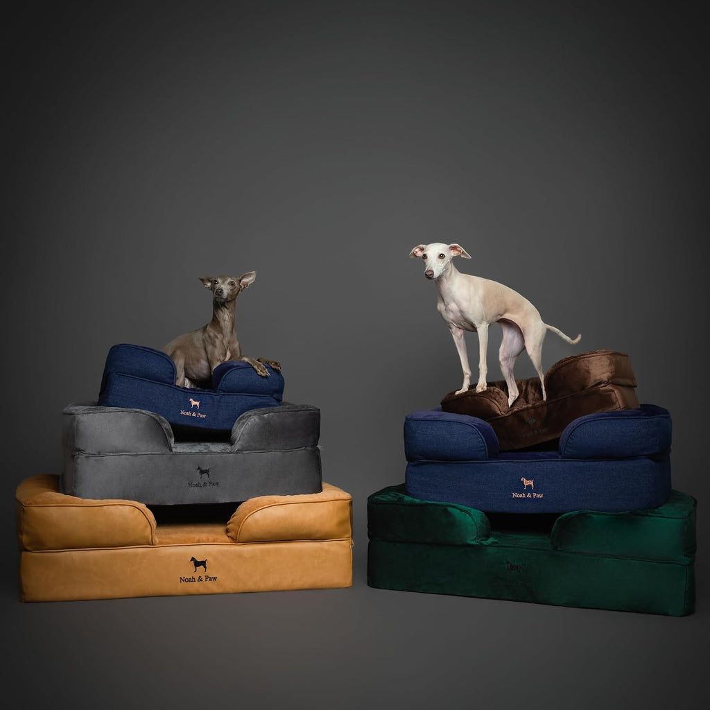 NOAH & PAW Dog Bed, Orthopedic Memory Cooling Foam (2X Base) 28x23x11in