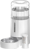 CZPET Gravity Dog Water Bowl Dispenser, Wider Mouth (8L+Filter,White)