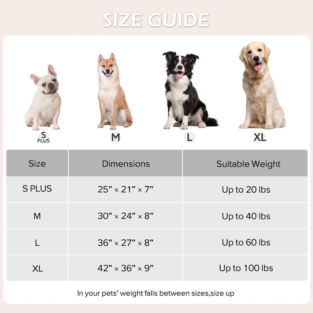 JOEJOY Large Dog Beds Large Sized Dog, Rectangle Washable Orthopedic Pet Bed with Removable Zipper Cover, Cute Soft Calming Puppy Pet Bed with Jacquard Shaggy Plush & Non Skid Bottom