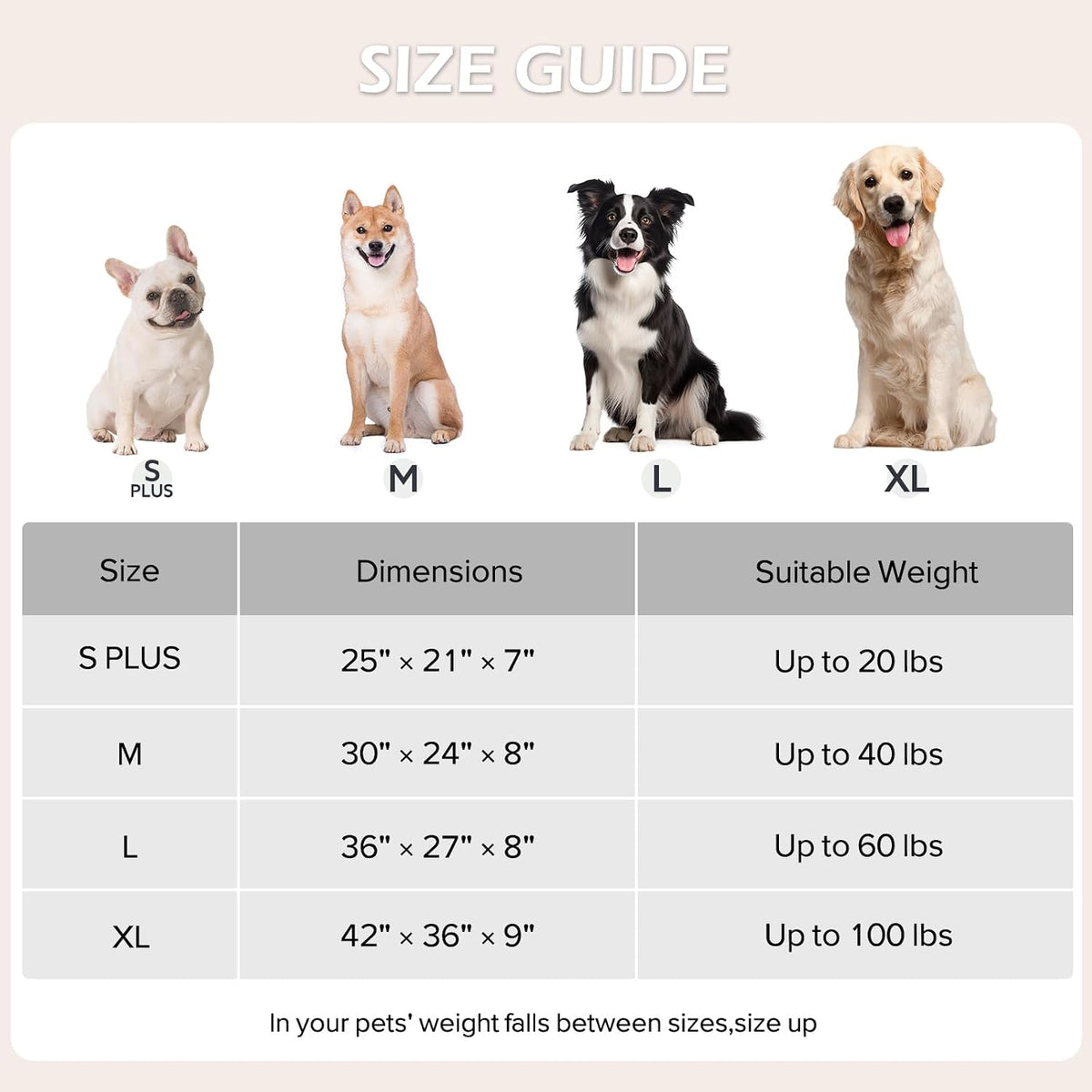 JOEJOY Large Dog Beds Large Sized Dog, Rectangle Washable Orthopedic Pet Bed with Removable Zipper Cover, Cute Soft Calming Puppy Pet Bed with Jacquard Shaggy Plush & Non Skid Bottom