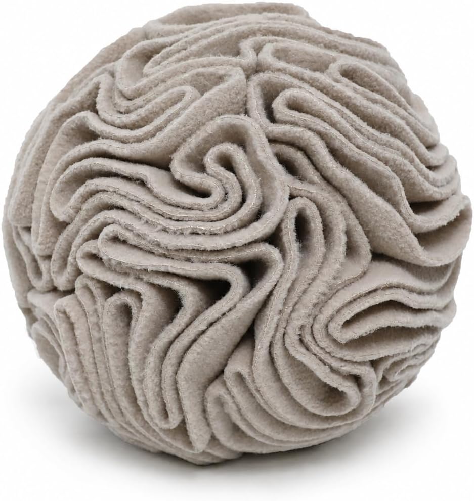 Light Brown Snuffle Ball for Dogs, Slow Feeder Mental Enrichment Toy for Small, Medium Dogs, Discreet Color Interactive Puzzle Game for Anxiety Relief & Indoor Fun, Machine Washable
