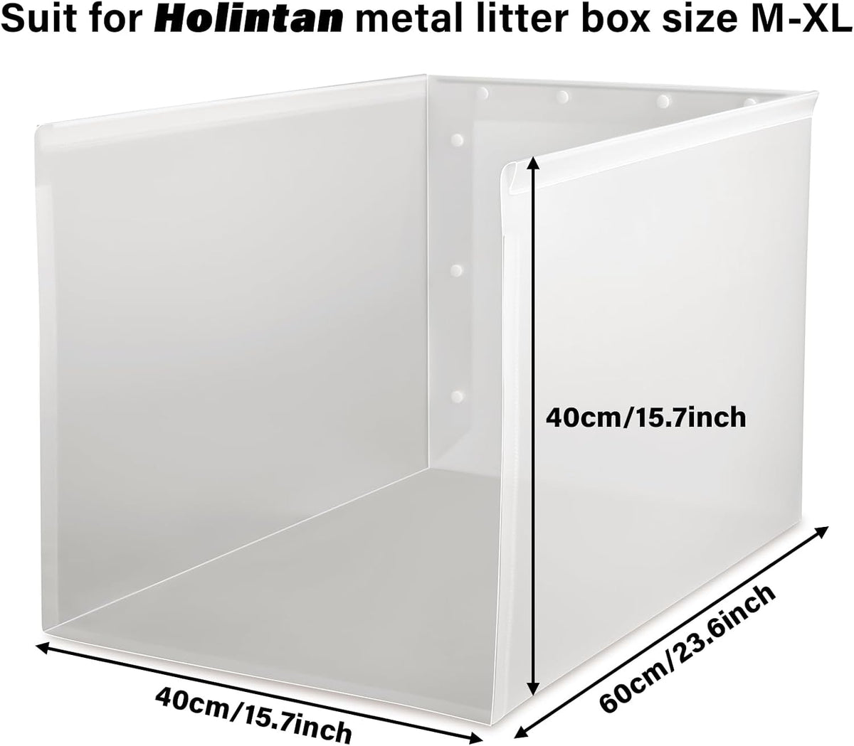 Litter Box Shield 2 Pack, XL Litter Box Splash Guard | 23.6"x15.7"x15.7",High Sided Cat Litterbox Pee Shields,without Leakage, Easy Clean for Pet Cat/Kitty/Kitten(Without Pan)