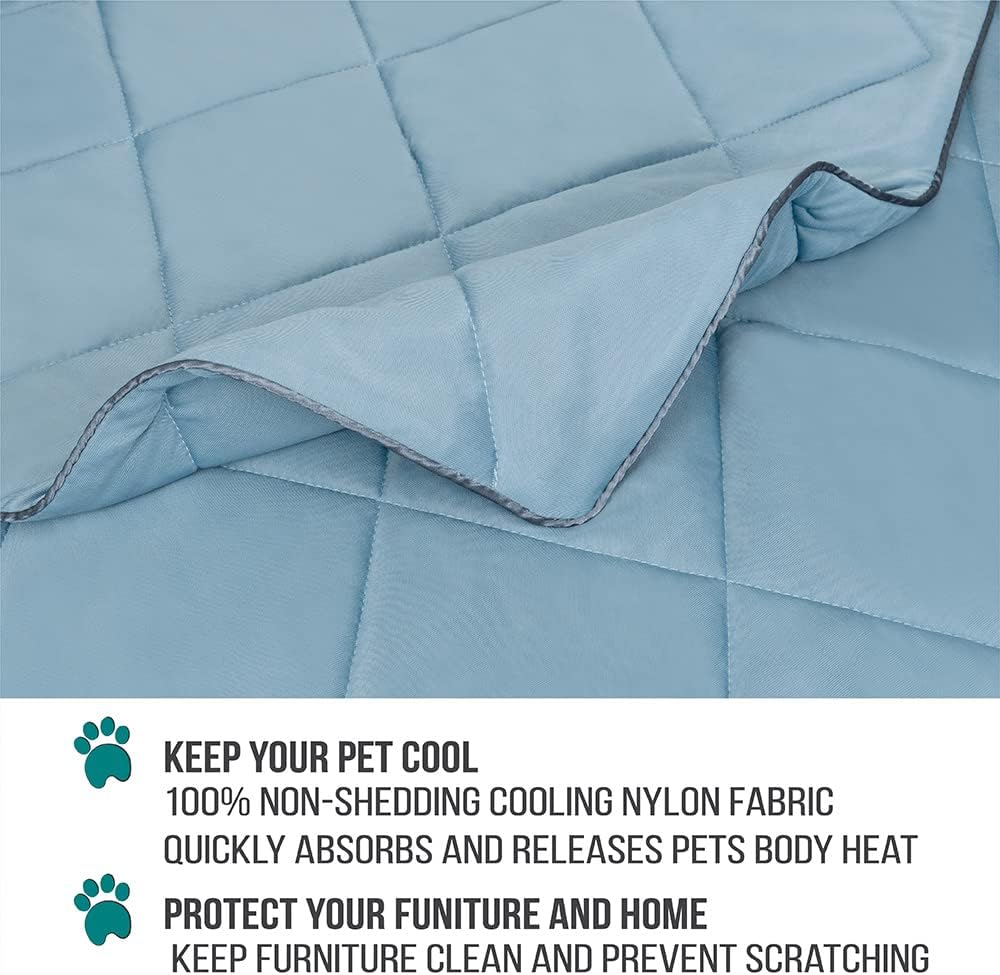 PetAmi Cooling Dog Blanket Lightweight Summer for Large Pet Cat 60x80, Blue