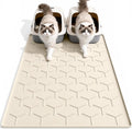 Garoopion Silicone Cat Litter Mat Large 40" X 28", Easy to Clean, Beige