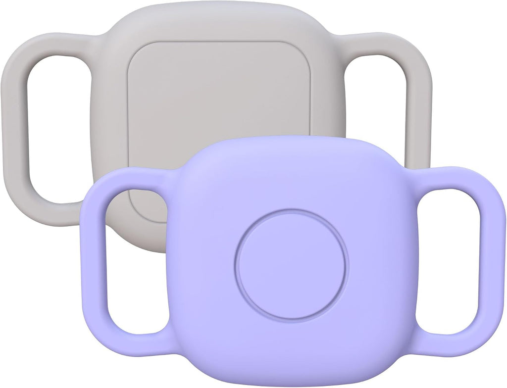 Waterproof Dog Collar Holder for Tile Mate 2024/2022 Tracker, 2 Pack Soft Silicone Case for cat pet Necklace, Anti-Scratch & Lightweight Protective Cover Accessories for Tile Tracker (Purple/Gray)