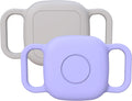 Waterproof Dog Collar Holder for Tile Mate 2024/2022 Tracker, 2 Pack Soft Silicone Case for cat pet Necklace, Anti-Scratch & Lightweight Protective Cover Accessories for Tile Tracker (Purple/Gray)