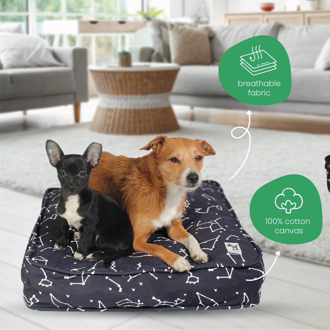 Molly Mutt Small Dog Bed Cover -Rocketman Print - Measures 22”x27”x5’’ - 100% Cotton - Durable - Breathable - Sustainable - Machine Washable Dog Bed Cover
