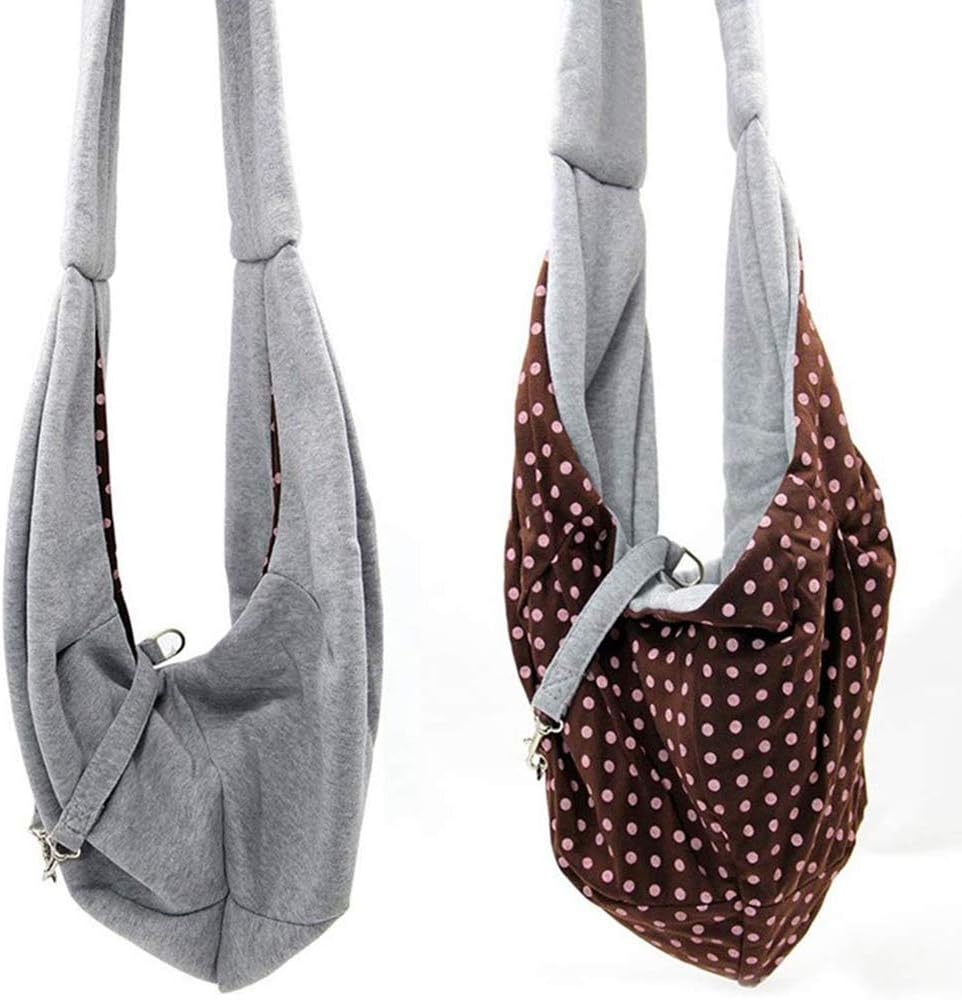 Pet Sling Carrier Bag Travel Tote for Cats Dogs, Up to 16 lbs (Gray)