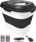 30-35 Lbs Dog Food Storage Container Collapsible Dog Food Container | Large Pet Food Storage with Airtight Lids,Wheels,Scoop and 2Pcs Food Storage Containers for Dog,Cat