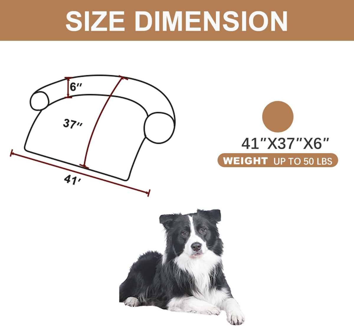 Calming Dogs/Cats Bed Mats, Dog Pad Washable Removable Couch Cover, Plush Long Fur Mat for Pets, Waterproof, Perfect for Small, Medium and Large Dogs and Cats (Desert Brown, 41"x37"x 6.0")